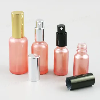 10 ml 30 ml 50ml 100ml de Tinta cor-de-Rosa Creme de Shampoo Frasco Com Bomba de Alumínio Recipientes de Cosméticos 12PCS