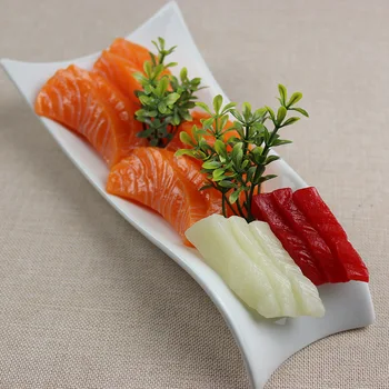 1pc Simulação de Sushi Japonês Modelo de Tiro Adereços de Salmão, Sushi de Peixe Pepitas de Sushi de Atum Falso Restaurante de Comida da Cozinha Decoração