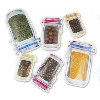 10pcs Cozinha de Armazenamento do Saco de Plástico Multifuncional de Auto-selagem de Alimentos Saco Reutilizável Impermeável Selada Alimentos Frescos de Armazenamento do Saco de Garrafa