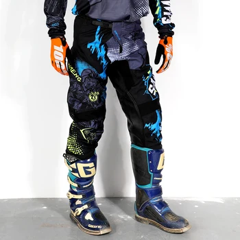 Motocross Calças conjunto de engrenagens competição de corrida terno Mens Ms. senhora Off-road Desgaste-resistente elástico de roupa de Moto DH ATV