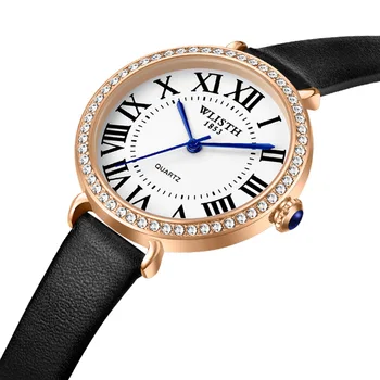 Assista a tendência da moda cinto de quartzo mulheres relógio de diamante temperamento simples ladies watch