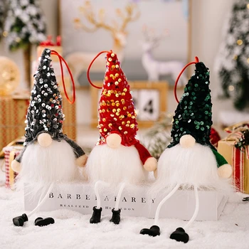 Feliz Natal Rosto de Boneca Luminoso do DIODO emissor de Gnome Lâmpada de Pelúcia Elf Papai Noel Ornamentos Pingente de Casa, de Ano Novo Decoração de Natal