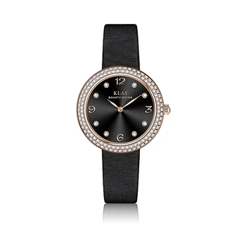 Vidro plano Mulheres Relógios de Quartzo Presente da Moda Relógio Marca KLAS
