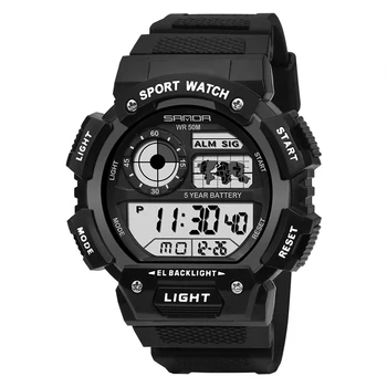 SANDA Marca de Topo LED Relógio Digital Homens relógio de Pulso 2021 Casuais do Esporte Militar Relógios de Homem Impermeável, Anti-Choque reloj hombre