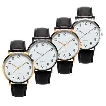 Unisex de Negócios Simples, Couro Moda Relógio de Pulso de Quartzo Minimalista Moda masculina Ultra Fina de Relógios Criativos de Moda Presente reloj