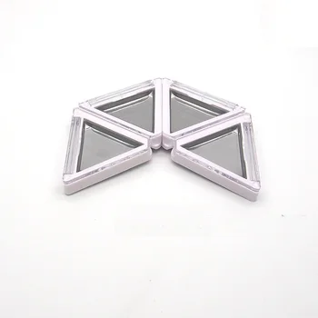 6g Vazia Sombra Compacta Branco Dobre o Triângulo em Forma Reutilizável Batom Paleta de DIY 4 Cores de Pó Compacto Recipiente de 25 pcs