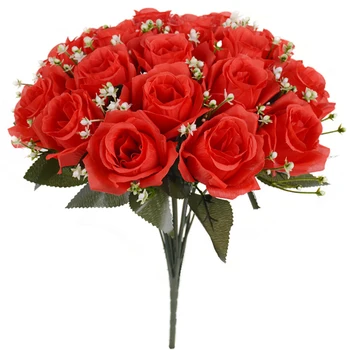 10Heads Flores Artificiais coreano Rose Bouquet de Flor de Seda de Casamento Decoração Sala Quarto de Decoração de Casa de Dia dos Namorados
